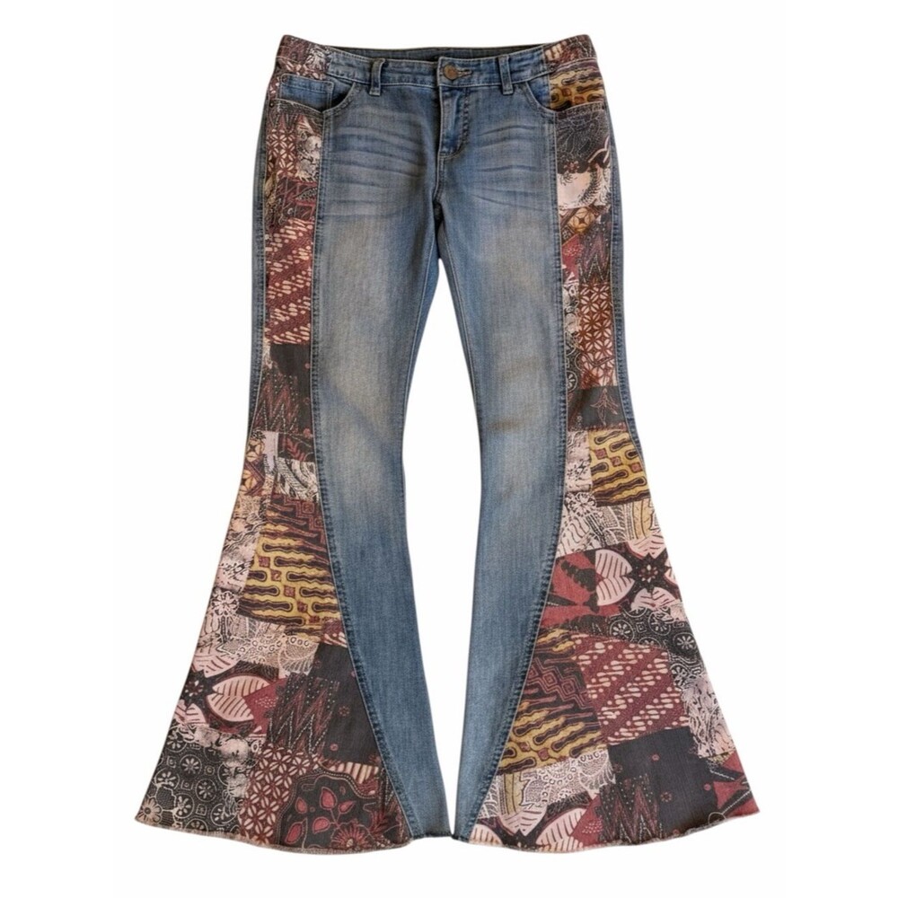 HTF Free People Bali Patchwork Flare Jeans